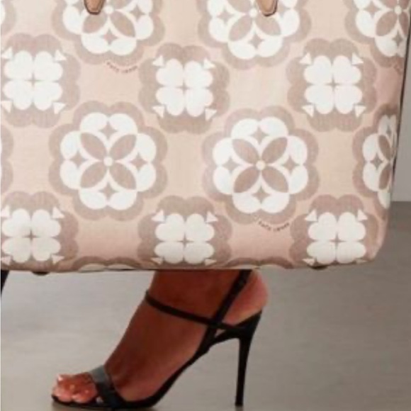 2 / KATE SPADE Sutton Spade Flower Monogram Coated Canvas Large Tote wri… - Picture 10 of 13